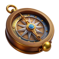 dramatic rustic A detailed steampunk compass with ornate carvings and a spinning needle, illuminated by a soft, ambient light genuine png