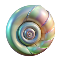 serene creative A spiral seashell, pearlescent and iridescent, studio lighting, Art Nouveau style detailed png