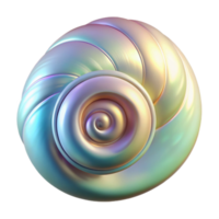 dramatic artistic A spiral seashell, pearlescent and iridescent, studio lighting, Art Nouveau style authentic png