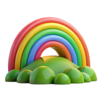 vibrant contemporary A vibrant rainbow arcing over a green valley, landscape photography style high quality png