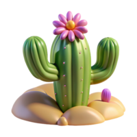 wonderful rustic A cactus in bloom, desert landscape, harsh sunlight original png
