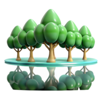 stunning abstract A group of trees reflected in a still lake, mirrored image, soft lighting genuine png