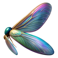 serene traditional A close-up of a dragonfly's wing, iridescent colors, macro photography 4K png