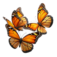 wonderful rustic A group of Monarch butterflies migrating, sunlit wings, vibrant colors, nature documentary style original png