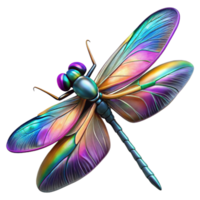 beautiful artistic A close-up of a dragonfly's iridescent wings, macro photography, vibrant colors premium png