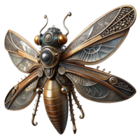 wonderful creative A steampunk dragonfly, delicate clockwork wings, intricate gear patterns, metallic sheen, soft lighting, art nouveau style authentic png