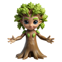 wonderful minimalist A playful dryad with bark-like skin, emerging from a giant oak tree, lit by dappled forest sunlight. Fantasy art, realistic style detailed png