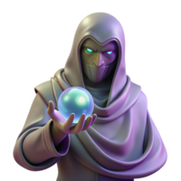 extraordinary modern A mysterious oracle with veiled eyes, holding a mystical orb, bathed in the ethereal glow of prophecy. Fantasy art, symbolic style original png