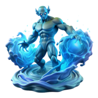 wonderful artistic A powerful elemental with body made of swirling water, controlling a raging storm, illuminated by flashes of lightning. Fantasy art, dynamic style original png