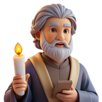 stunning traditional Portrait of an ancient philosopher with a long white beard, a thoughtful expression, and a scroll in hand, lit by warm candlelight, classical Greek style detailed png