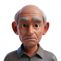 impressive abstract Close-up portrait of an elderly man with deep wrinkles and a thoughtful expression, lit by a single overhead light source, hyperrealistic style genuine png