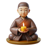 impressive rustic Portrait of a serene monk in meditation, soft candlelight, spiritual art style premium png