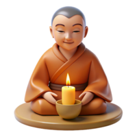 magnificent abstract Portrait of a serene monk in meditation, soft candlelight, spiritual art style high resolution png