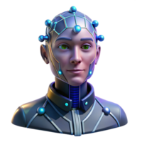elegant classic Portrait of an AI construct with glowing circuits and data streams, futuristic lighting, digital art style high quality png