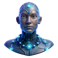 extraordinary creative Portrait of an AI construct with glowing circuits and data streams, futuristic lighting, digital art style professional png