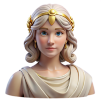 stunning creative Portrait of a Greek goddess with flowing robes and a serene expression, soft sunlight, classical art style authentic png