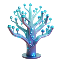 beautiful rustic A bioluminescent tree with branches made of circuit boards, ethereal lighting, fantasy art, detailed png