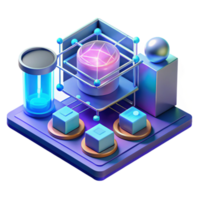 beautiful contemporary A quantum computer processing complex data visualizations, neon lighting, abstract art, authentic png