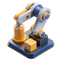 vibrant creative A robotic arm assembling a complex microchip, studio lighting, hyperrealistic, 4K png