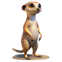 stunning classic A curious meerkat standing on its hind legs, desert setting with harsh sunlight, photorealistic style authentic png