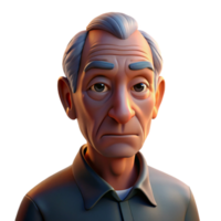extraordinary contemporary Portrait of an elderly man with deep wrinkles and a thoughtful expression, illuminated by a single overhead spotlight, in a chiaroscuro style 4K png