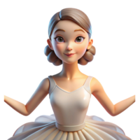 dramatic classic Portrait of a graceful ballerina with flowing tulle and a serene expression, lit by stage lighting, in an art nouveau style authentic png