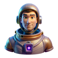 dramatic vintage Portrait of an astronaut in a spacesuit, lit by the glow of a distant planet, in a science fiction style 4K png