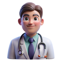 wonderful modern Portrait of a doctor with a stethoscope, lit by fluorescent hospital lighting, in a photorealistic style exclusive png