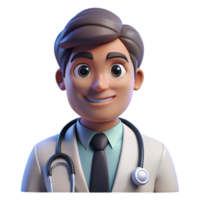 wonderful classic Portrait of a doctor with a stethoscope, lit by fluorescent hospital lighting, in a photorealistic style authentic png