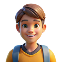 wonderful rustic Portrait of a student with a backpack, lit by the bright sunshine of a schoolyard, in a youthful style detailed png