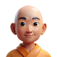 stunning contemporary Portrait of a serene monk with a shaved head and a peaceful expression, soft natural light, minimalist style original png