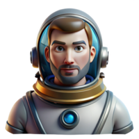 serene artistic Portrait of a stoic astronaut in a spacesuit, low-key lighting, science fiction art style 4K png