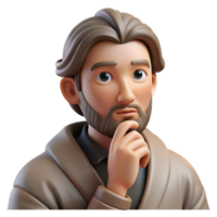 wonderful vintage Portrait of a contemplative philosopher with a thoughtful expression, soft window light, classical painting style exclusive png