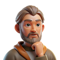 extraordinary artistic Portrait of a contemplative philosopher with a thoughtful expression, soft window light, classical painting style authentic png