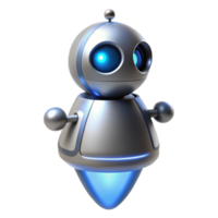 extraordinary artistic A solitary, sleek, silver nanobot with glowing blue accents, hovering in a dark void, illuminated by a single, focused beam of white light, in a minimalist style high resolution png
