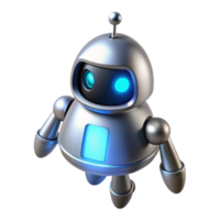 extraordinary abstract A solitary, sleek, silver nanobot with glowing blue accents, hovering in a dark void, illuminated by a single, focused beam of white light, in a minimalist style premium png