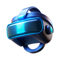 dramatic modern A futuristic VR headset with sleek lines and glowing blue accents, floating in space, illuminated by a dramatic, chiaroscuro lighting style, in a product design style detailed png