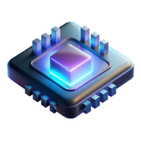beautiful rustic A single, glowing microchip with intricate circuitry visible, floating in a dark void, illuminated by a dramatic, spotlight effect, in a technological abstract style professional png