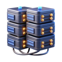 beautiful modern A network of interconnected servers with blinking lights and glowing cables, filling a dark room, lit by the flickering server lights, in a data center style 4K png