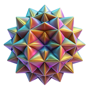 stunning artistic A kaleidoscopic pattern of tessellated triangles, with a gradient of saturated hues and a matte finish, illuminated by a soft glow premium png