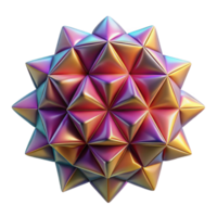 vibrant classic A kaleidoscopic pattern of tessellated triangles, with a gradient of saturated hues and a matte finish, illuminated by a soft glow high quality png