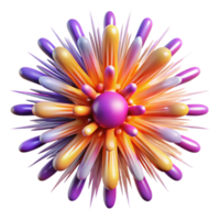 stunning artistic A dynamic explosion of particles, radiating outwards from a central point, with vibrant colors and a sense of motion authentic png