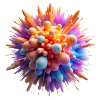 extraordinário abstrato uma dinâmico explosão do partículas, irradiando para fora a partir de uma central apontar, com vibrante cores e uma sentido do movimento Prêmio png