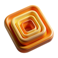beautiful artistic A series of concentric squares, rotating inwards, with a gradient of warm, inviting colors and a smooth, polished finish detailed png