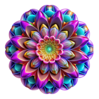 dramatic abstract A kaleidoscope of fractal patterns, in a vibrant, psychedelic color palette, illuminated by a bright, pulsating light, op art style authentic png