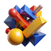 wonderful vintage A dynamic composition of intersecting planes and geometric shapes, in a bold, primary color palette, illuminated by a harsh, directional light, constructivist style professional png
