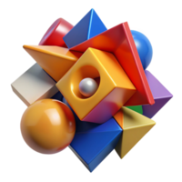 serene classic A dynamic composition of intersecting planes and geometric shapes, in a bold, primary color palette, illuminated by a harsh, directional light, constructivist style high resolution png