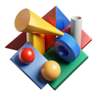 stunning abstract A dynamic composition of intersecting planes and geometric shapes, in a bold, primary color palette, illuminated by a harsh, directional light, constructivist style genuine png