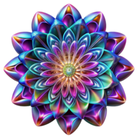 extraordinário tradicional uma complexo, fractal padrão, irradiando para fora dentro uma vibrante, psicodélico cor esquema, iluminado de uma pulsante, estroboscópico luz, digital arte estilo Prêmio png