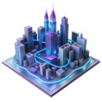 stunning abstract A futuristic cityscape built on interconnected circuit boards, towering skyscrapers emitting neon light trails, cyberpunk style with a high-angle perspective 4K png